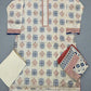 ALK's White Cotton Shalwar Kameez with Blue Red Print