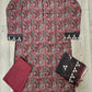 ALK Maroon & Black Floral Shalwar Kameez | Cotton Pakistani Suit (Sizes M-7XL)