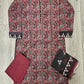 ALK Maroon & Black Floral Shalwar Kameez | Cotton Pakistani Suit (Sizes M-7XL)