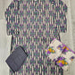ALK Black & Grape Floral Shalwar Kameez | Cotton Pakistani Suit (Sizes M-7XL)