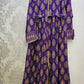 Decadence Cadbury Purple Gold Print Maxi Dress | Sizes S to 6XL | Premium Cotton