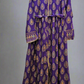 Decadence Cadbury Purple Gold Print Maxi Dress | Sizes S to 6XL | Premium Cotton