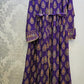 Decadence Cadbury Purple Gold Print Maxi Dress | Sizes S to 6XL | Premium Cotton