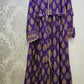Decadence Cadbury Purple Gold Print Maxi Dress | Sizes S to 6XL | Premium Cotton
