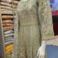 Enchanted Garden: Mint Green and Peach Pink Embellished Net Maxi Dress with Organza Dupatta (Small to 7XL)