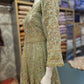 Enchanted Garden: Mint Green and Peach Pink Embellished Net Maxi Dress with Organza Dupatta (Small to 7XL)