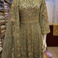 Enchanted Garden: Mint Green and Peach Pink Embellished Net Maxi Dress with Organza Dupatta (Small to 7XL)