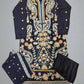 ETHN Navy Blue Embroidered Kameez | Peach & Red Thread Work | Viscose Pakistani Suit (M-7XL)