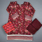 Navy Blue, Plum, Purple & Black Floral Print Linen Shalwar Kameez | Chikan Kari Embroidery | Winter Wear (Small-7XL)