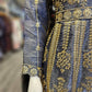 Grey Silk Peplum Top & Gold Embroidered Sharara Set | All-Over Embroidery | Sizes Small-8XL