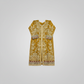 GUL Deep Mustard Organza Kameez | Hand Embroidered with Maroon Dupatta & Trousers | Sizes Up to 7XL