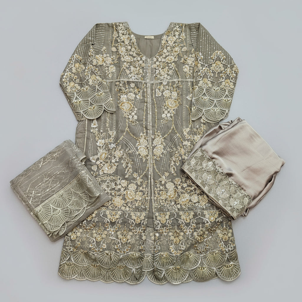 grey emroidered kameez