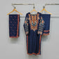navy blue embroidered kameez