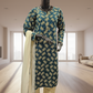 teal blue colour printed kameez with trouser and dupatta