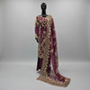 plum colour kameez with sharara and embroidered dupatta