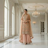Blushing Elegance | Peach Pink Embroidered Kameez & Sharara Set