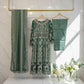 JZM Emerald Enchantment | Hand Embellished Long Dress with Embroidered Dupatta