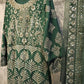 JZM Emerald Enchantment | Hand Embellished Long Dress with Embroidered Dupatta
