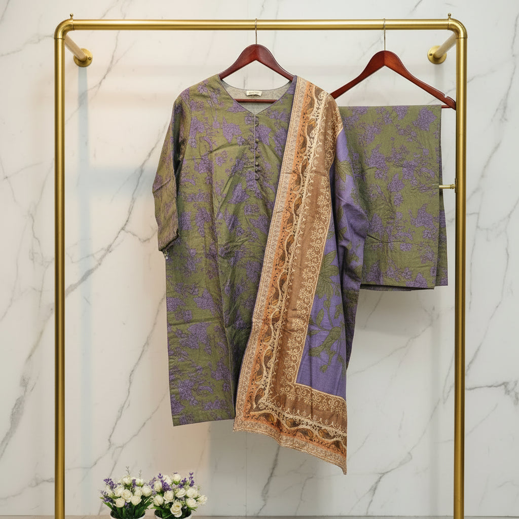 MHM Floral Print Pure Viscose Linen Shalwar Kameez – 8 Prints for Everyday & Eid