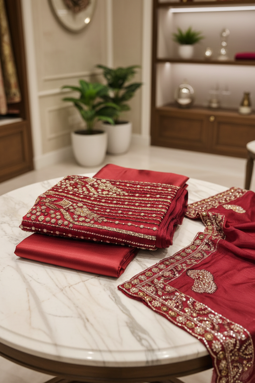 Heavy Embroidered Unstitched Net Suit for Women | Zari, Sequins, Pearl and Stone Work| 6 Colour Options