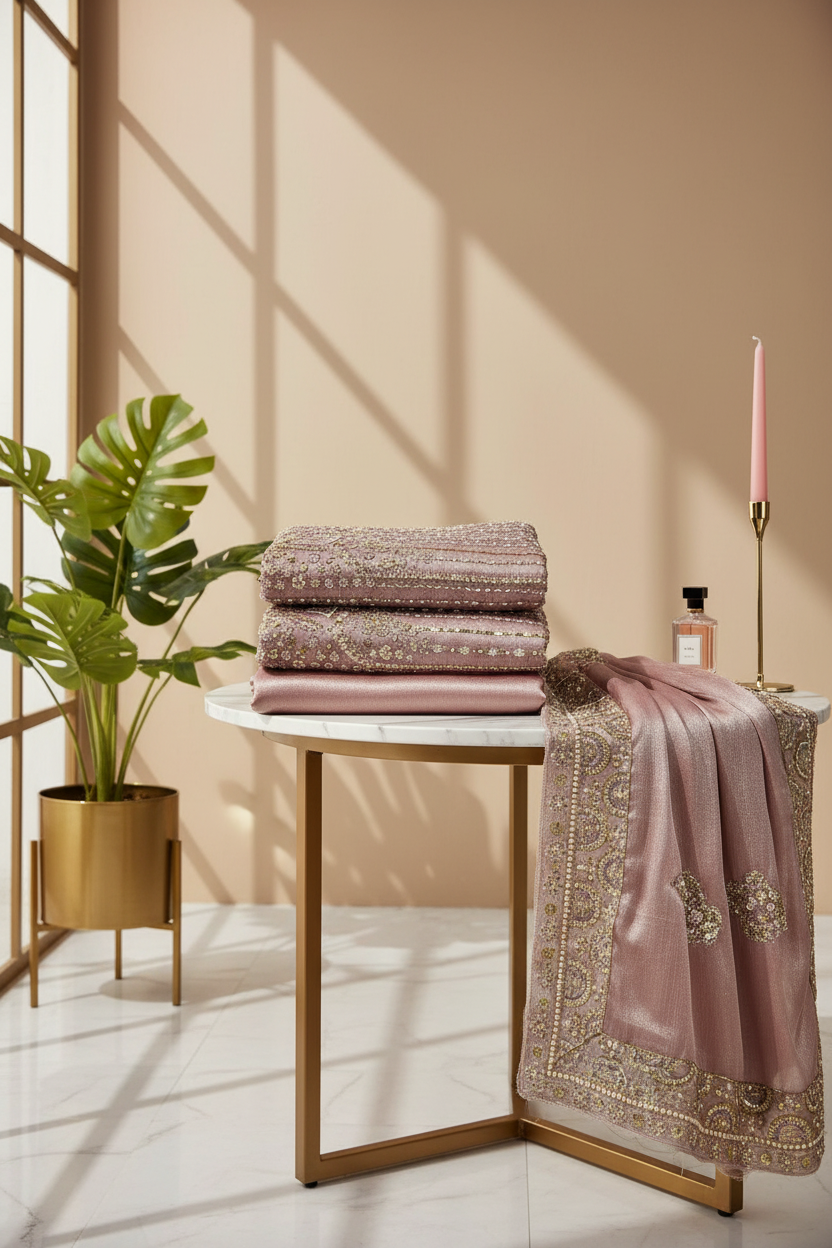 Heavy Embroidered Unstitched Net Suit for Women | Zari, Sequins, Pearl and Stone Work| 6 Colour Options