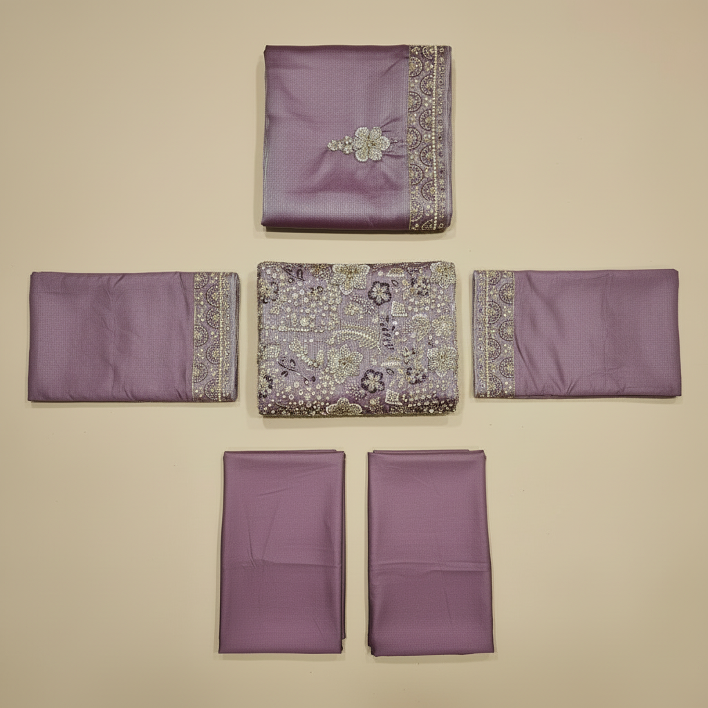 Heavy Embroidered Unstitched Net Suit for Women | Zari, Sequins, Pearl and Stone Work| 6 Colour Options