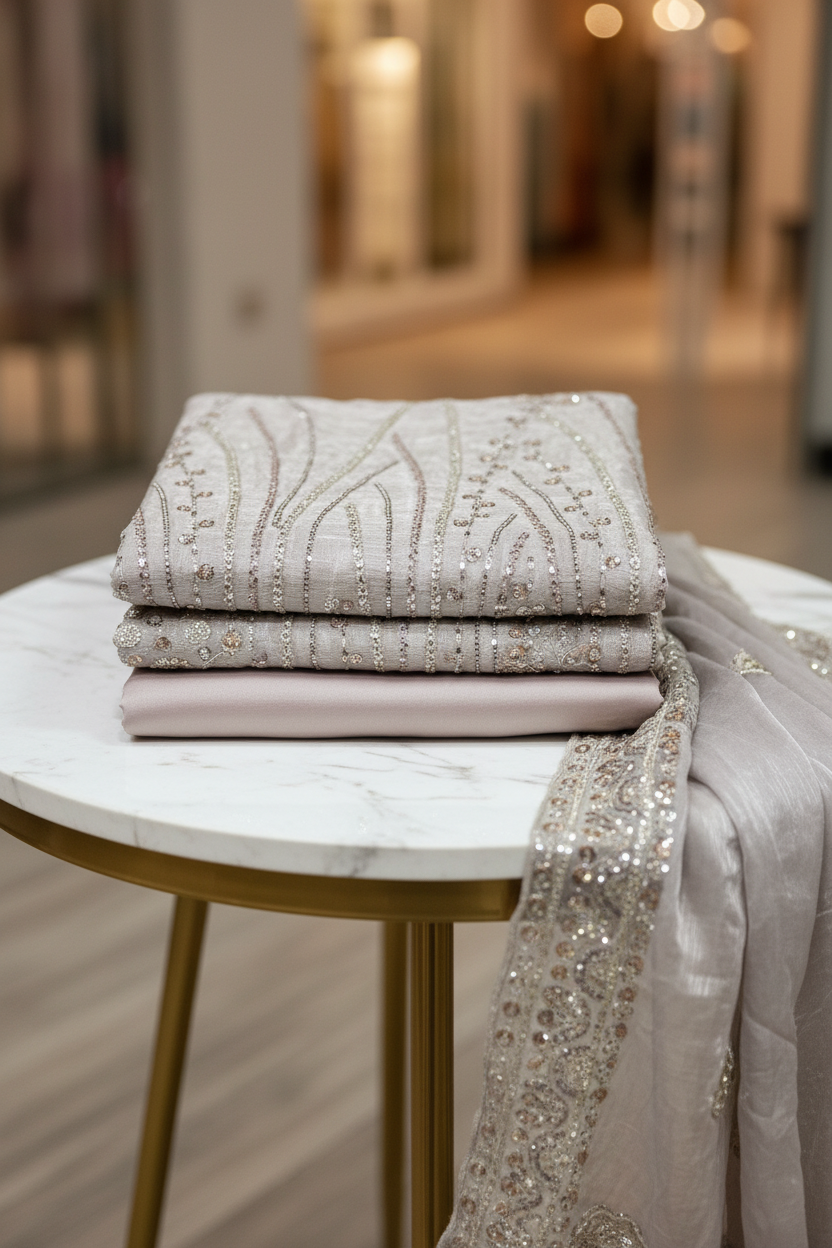 Heavy Embroidered Unstitched Pure Silk Suit for Women | Zari, Sequins, Pearl and Stone Work| 11 Colour Options