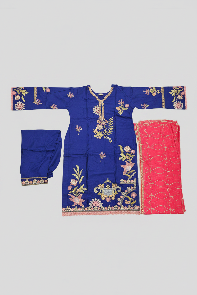 QMR Deep Jewels: Plus Size Comfort Shalwar Kameez – Jungle Green, Burgundy, Persian Blue & Vibrant Mango | S to 8XL