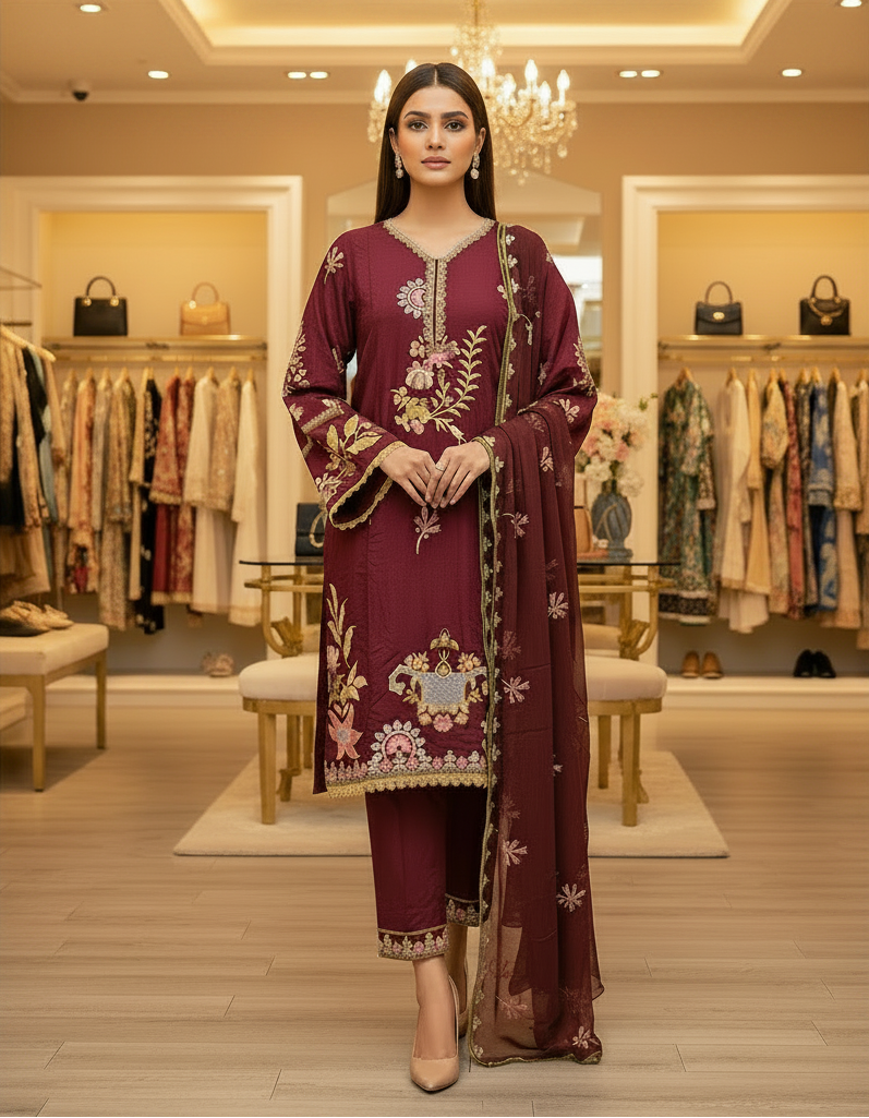 QMR Deep Jewels: Plus Size Comfort Shalwar Kameez – Jungle Green, Burgundy, Persian Blue & Vibrant Mango | S to 8XL