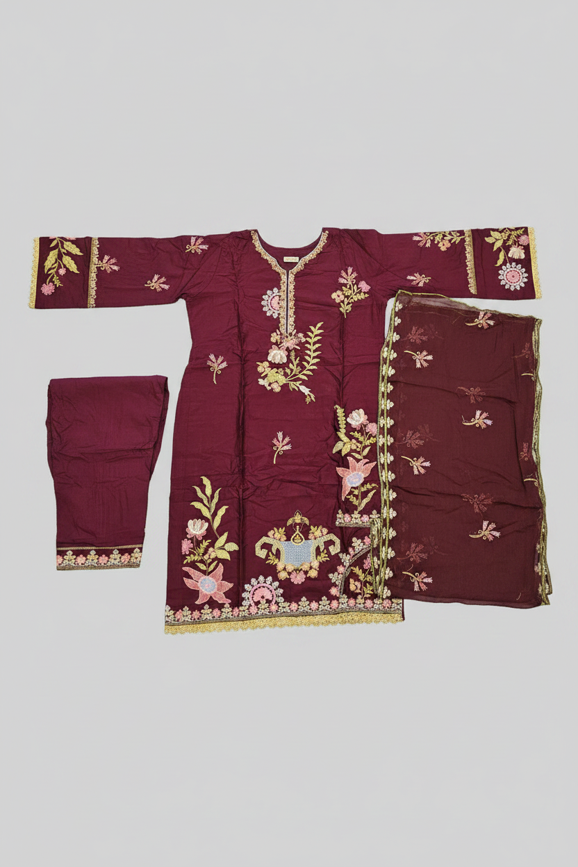 QMR Deep Jewels: Plus Size Comfort Shalwar Kameez – Jungle Green, Burgundy, Persian Blue & Vibrant Mango | S to 8XL