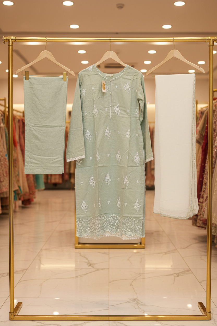 Textured Pastel Collection: Butter Yellow, Pastel Peach, Mint & Sage Shalwar Kameez | Everyday Eid Wear M to 8XL