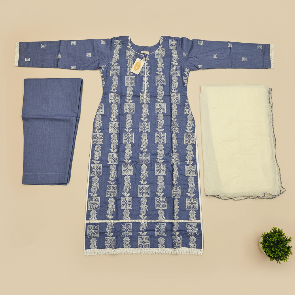 Dusty Periwinkle , Mustard Yellow and Muted Coral | Everyday Linen | Delicate Neck Style | Lace Details | Plus Sizes