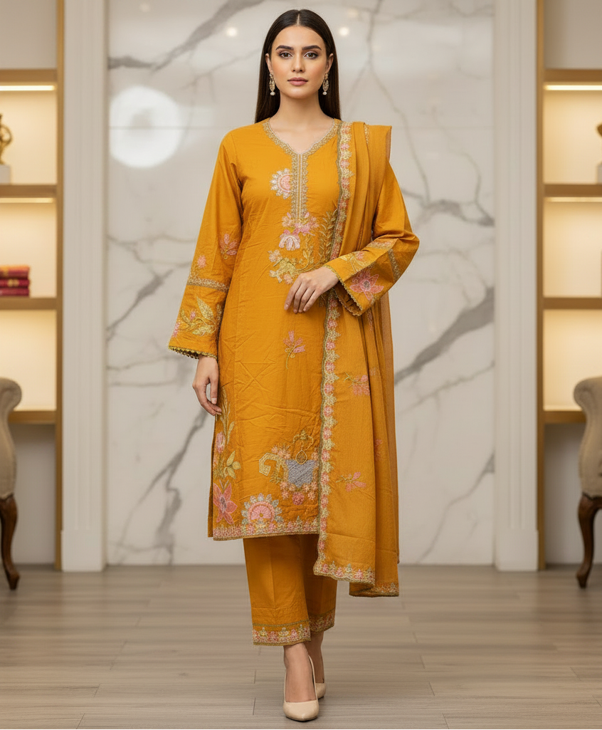 QMR Deep Jewels: Plus Size Comfort Shalwar Kameez – Jungle Green, Burgundy, Persian Blue & Vibrant Mango | S to 8XL