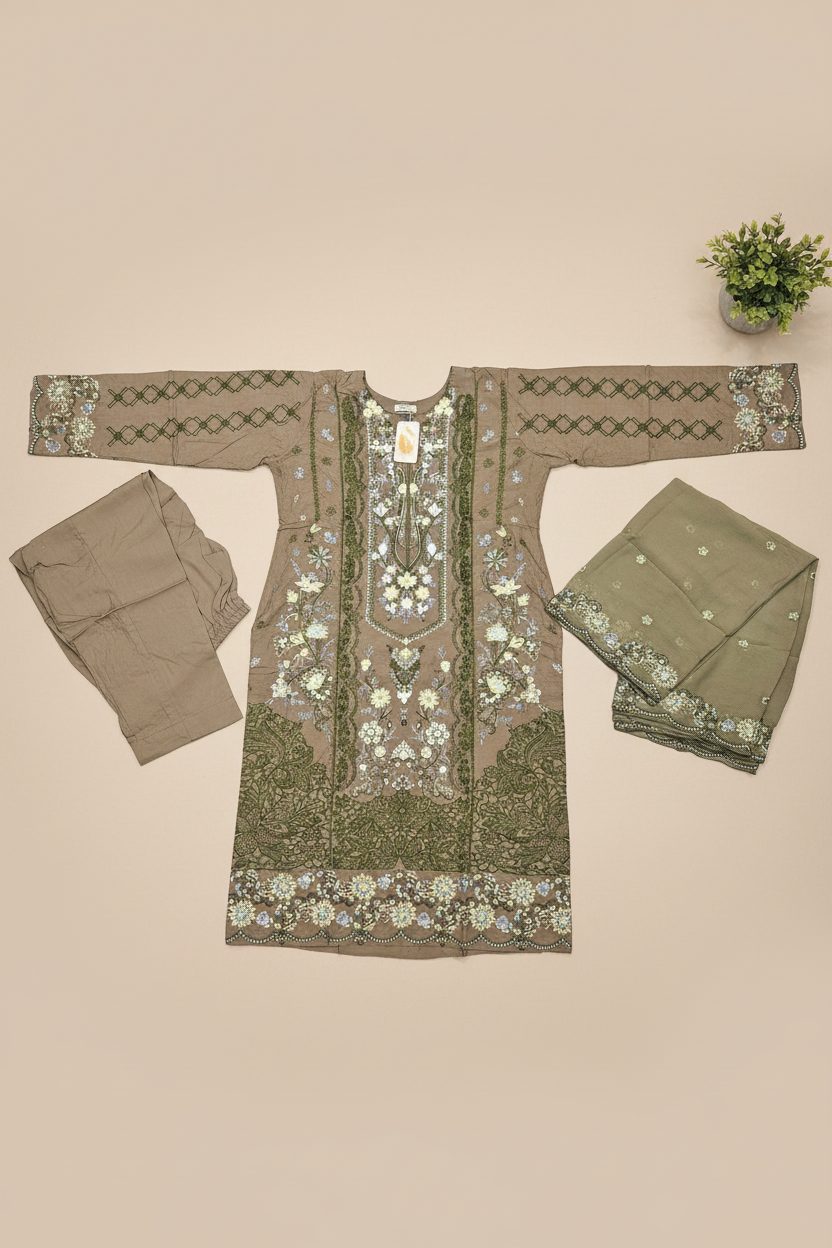 Vintage Garden Aesthetic | Ela Linen 3-Piece for Eid & Garden Parties  | Vintage Charm, Modern Comfort | Plus Sizes