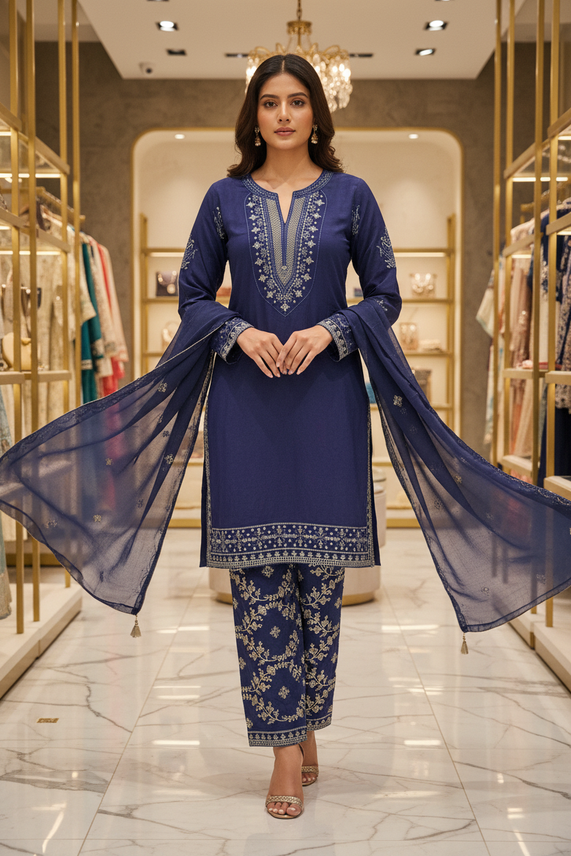 The CRZMA Quartet | Four Rich Shades, One Iconic Suit | CRZMA Linen Suits with Full Embroidery | Comfort for Eid and Parties