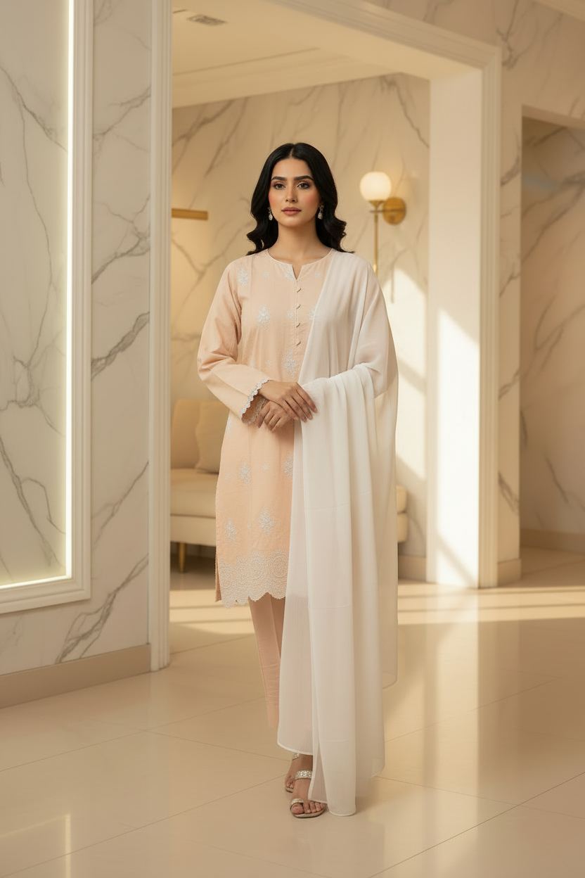 Textured Pastel Collection: Butter Yellow, Pastel Peach, Mint & Sage Shalwar Kameez | Everyday Eid Wear M to 8XL