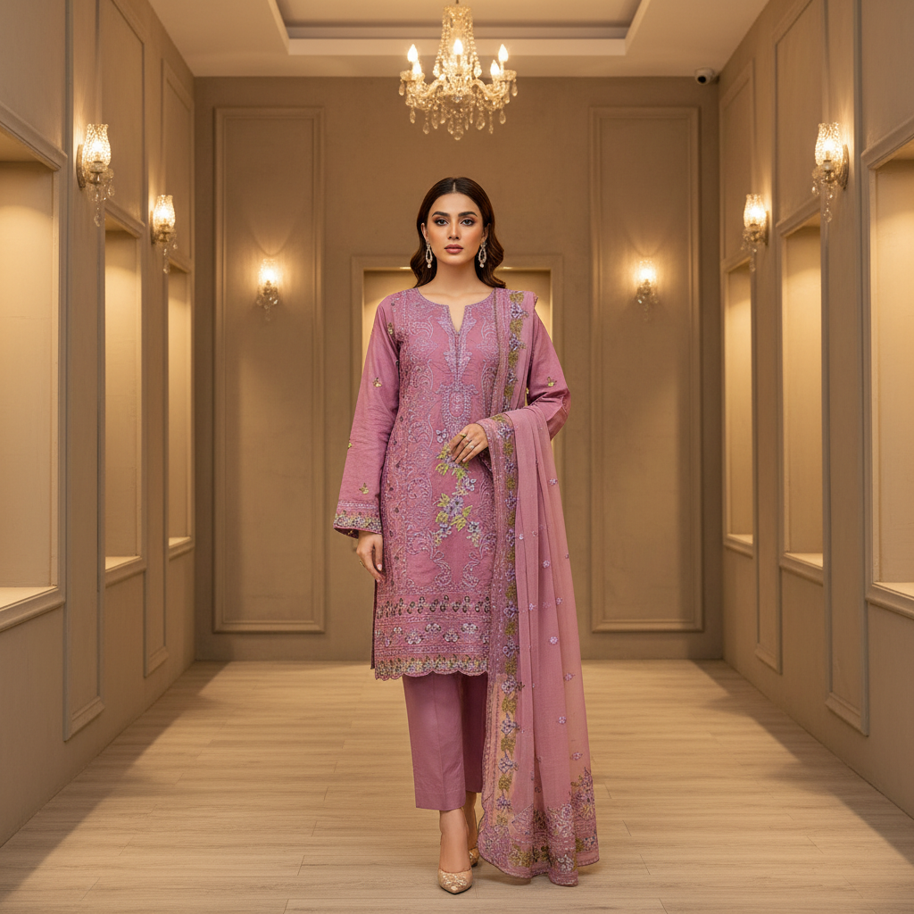 The Wild Orchid Dream | Heavy Embroidered Suit | Luxury Festive Pret for Eid & Receptions