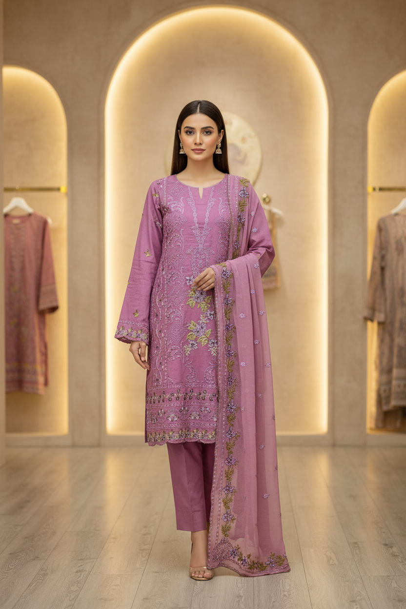 The Wild Orchid Dream | Heavy Embroidered Suit | Luxury Festive Pret for Eid & Receptions