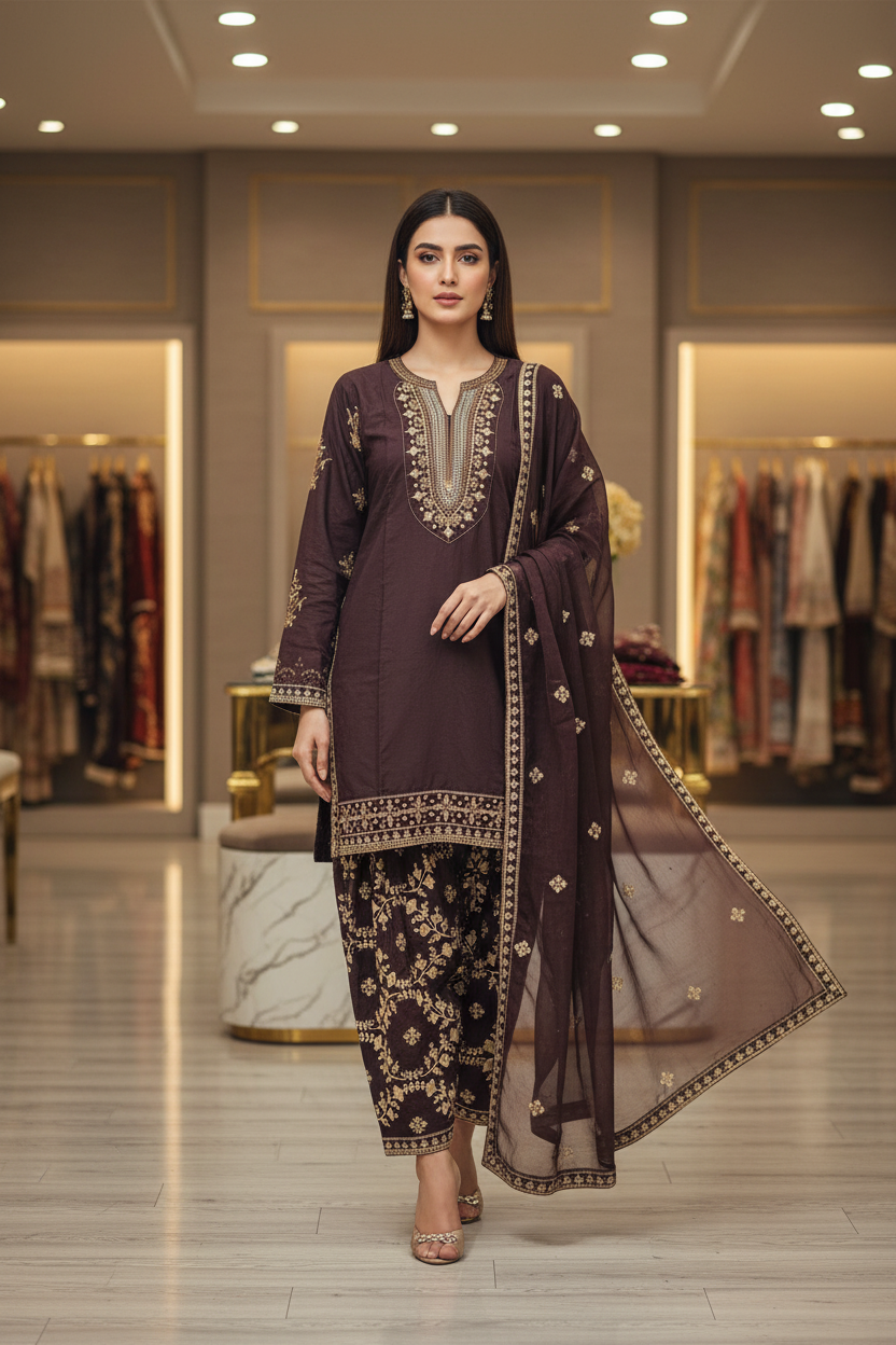 The CRZMA Quartet | Four Rich Shades, One Iconic Suit | CRZMA Linen Suits with Full Embroidery | Comfort for Eid and Parties
