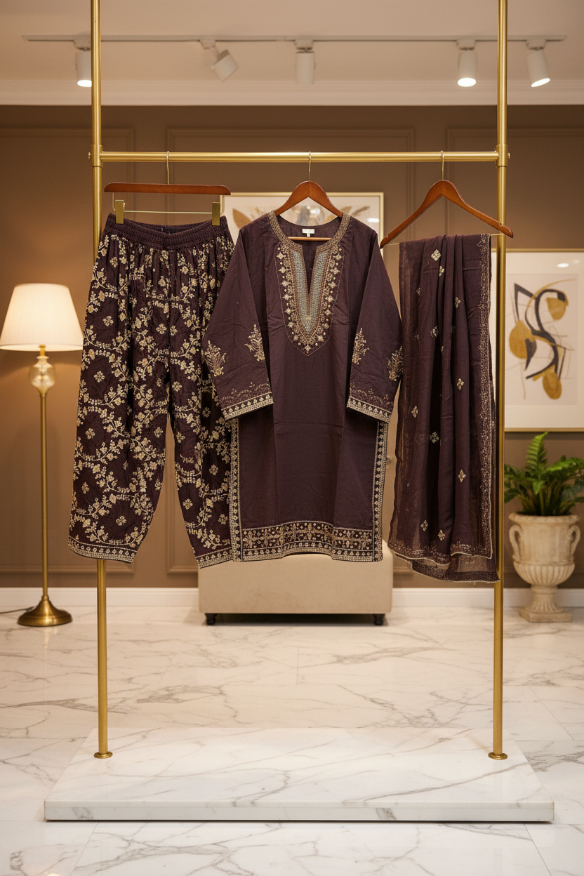 The CRZMA Quartet | Four Rich Shades, One Iconic Suit | CRZMA Linen Suits with Full Embroidery | Comfort for Eid and Parties