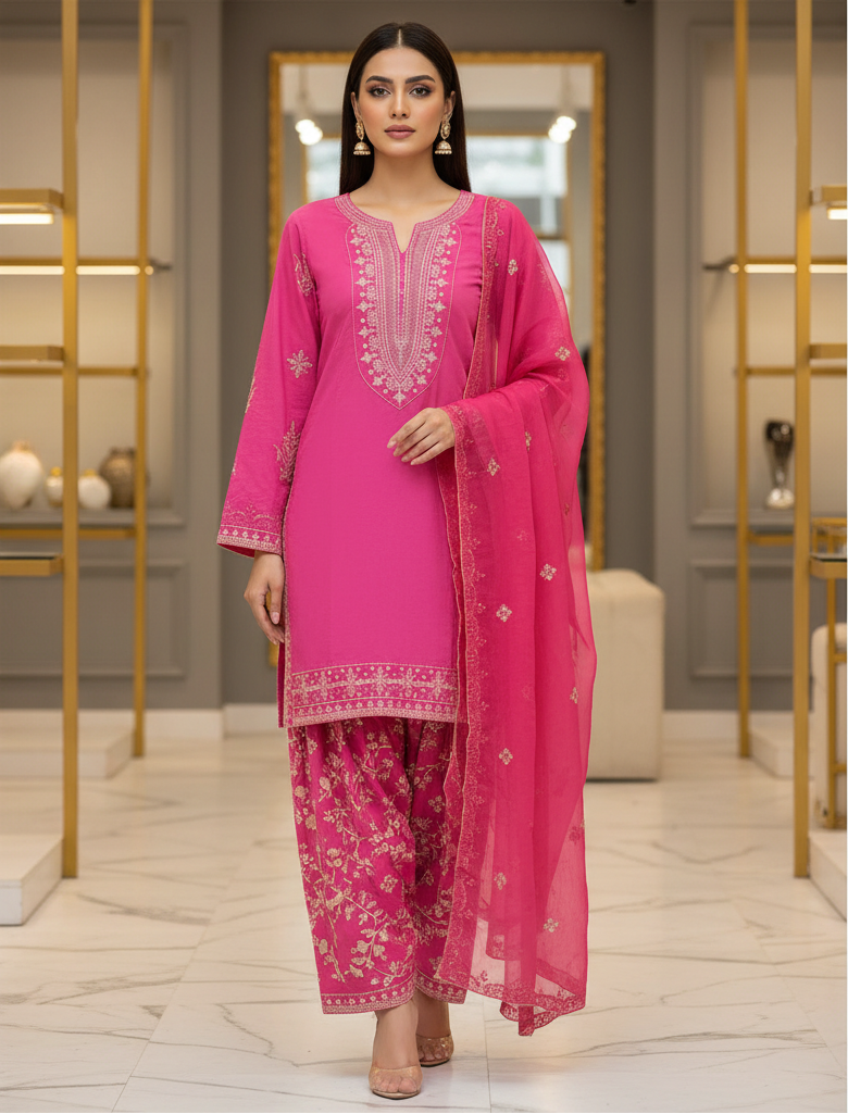 The CRZMA Quartet | Four Rich Shades, One Iconic Suit | CRZMA Linen Suits with Full Embroidery | Comfort for Eid and Parties