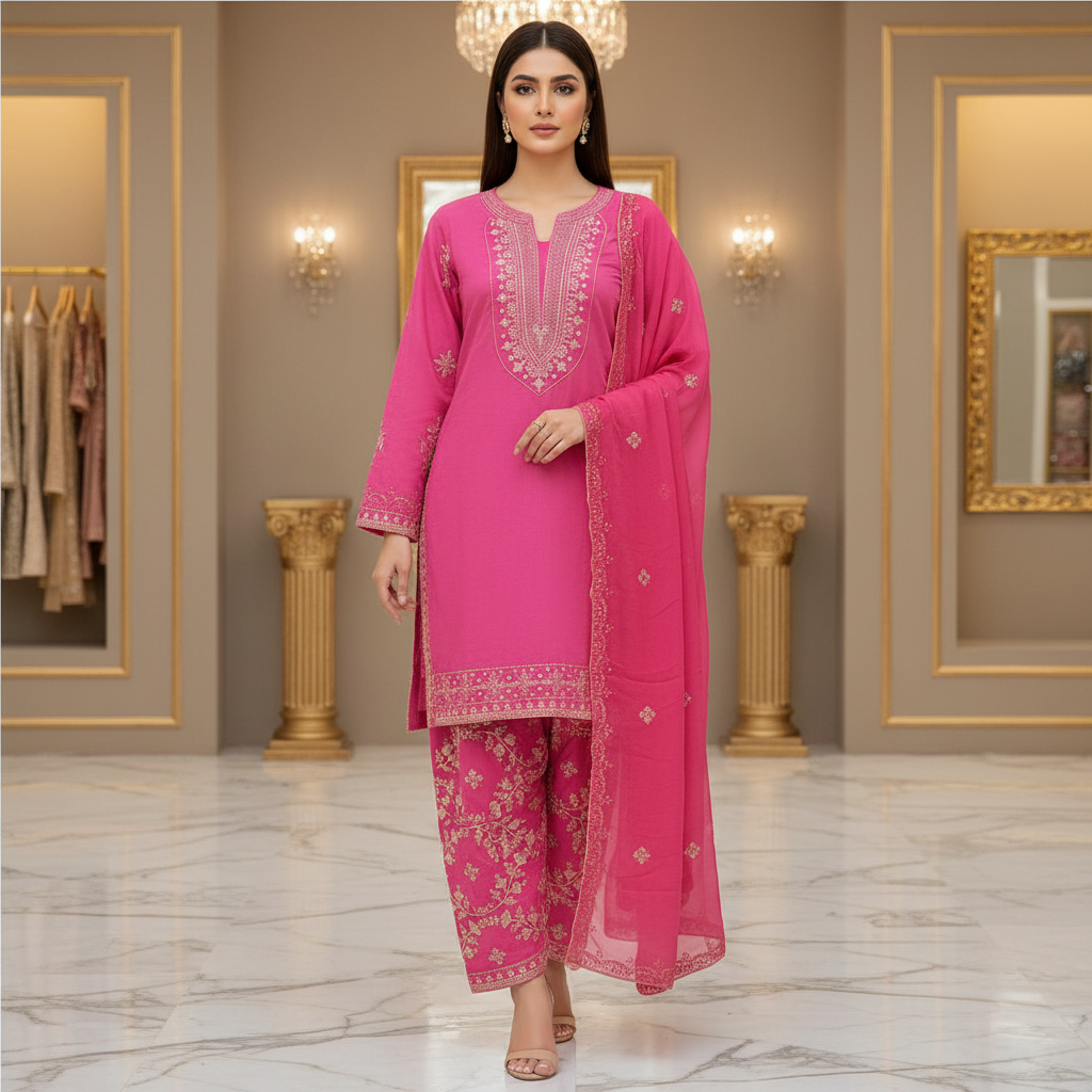 The CRZMA Quartet | Four Rich Shades, One Iconic Suit | CRZMA Linen Suits with Full Embroidery | Comfort for Eid and Parties