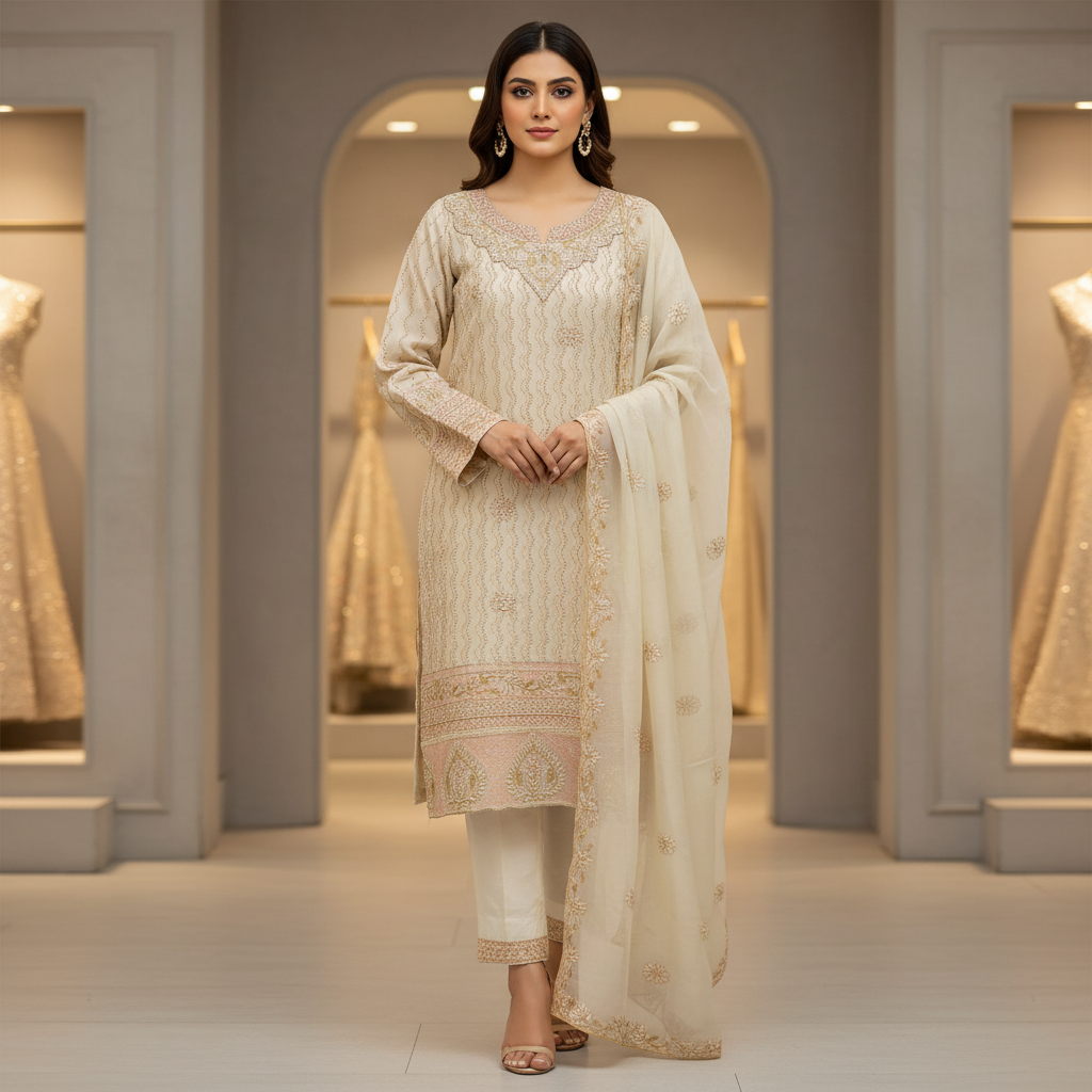 The Pearl Wave Edit | Mughal-Inspired Chiffon Suit in Three Dreamy Pastels | Your Formal Festive Chiffon