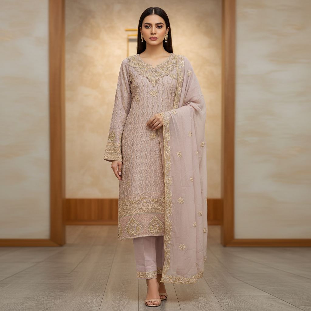 The Pearl Wave Edit | Mughal-Inspired Chiffon Suit in Three Dreamy Pastels | Your Formal Festive Chiffon
