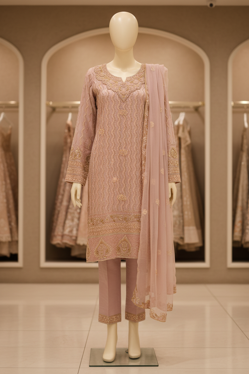 The Pearl Wave Edit | Mughal-Inspired Chiffon Suit in Four Dreamy Pastels | Your Formal Festive Chiffon