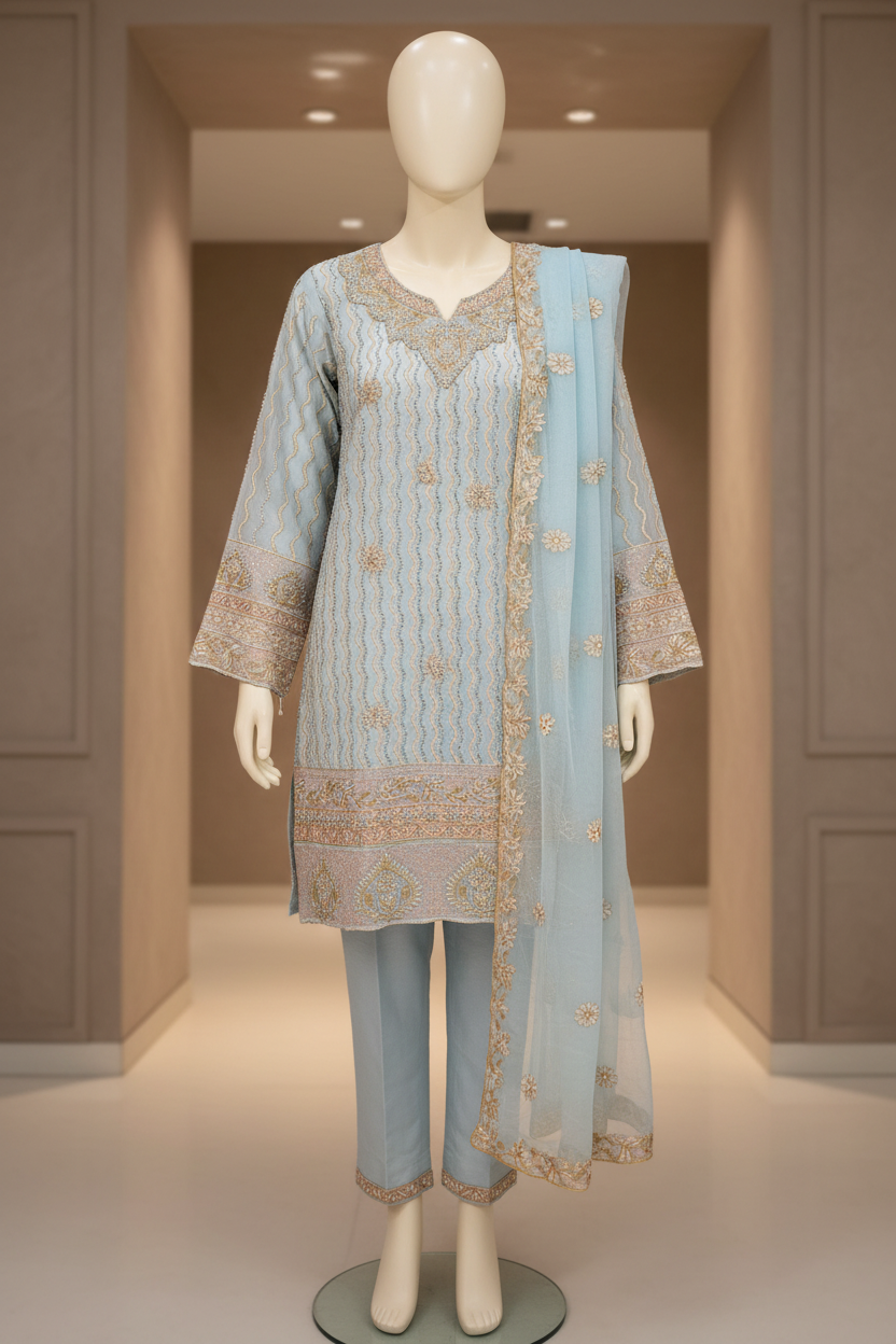 The Pearl Wave Edit | Mughal-Inspired Chiffon Suit in Four Dreamy Pastels | Your Formal Festive Chiffon