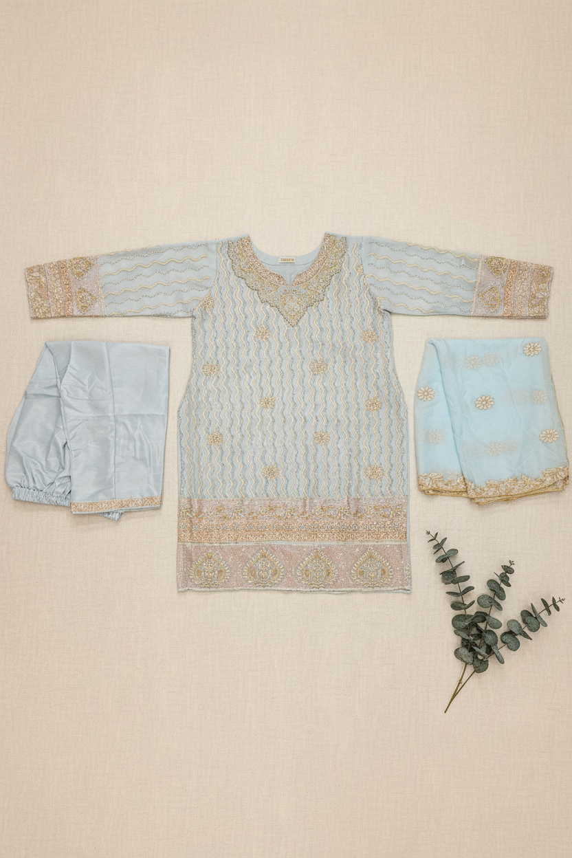 The Pearl Wave Edit | Mughal-Inspired Chiffon Suit in Four Dreamy Pastels | Your Formal Festive Chiffon