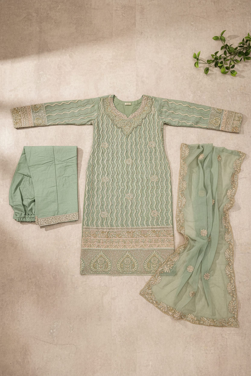 The Pearl Wave Edit | Mughal-Inspired Chiffon Suit in Four Dreamy Pastels | Your Formal Festive Chiffon