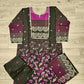 Designer black and luxury purple colour winter collection khaddar fabric with khaddar shawl