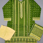 Designer fern green and banana colour winter collection khaddar fabric with khaddar shawl
